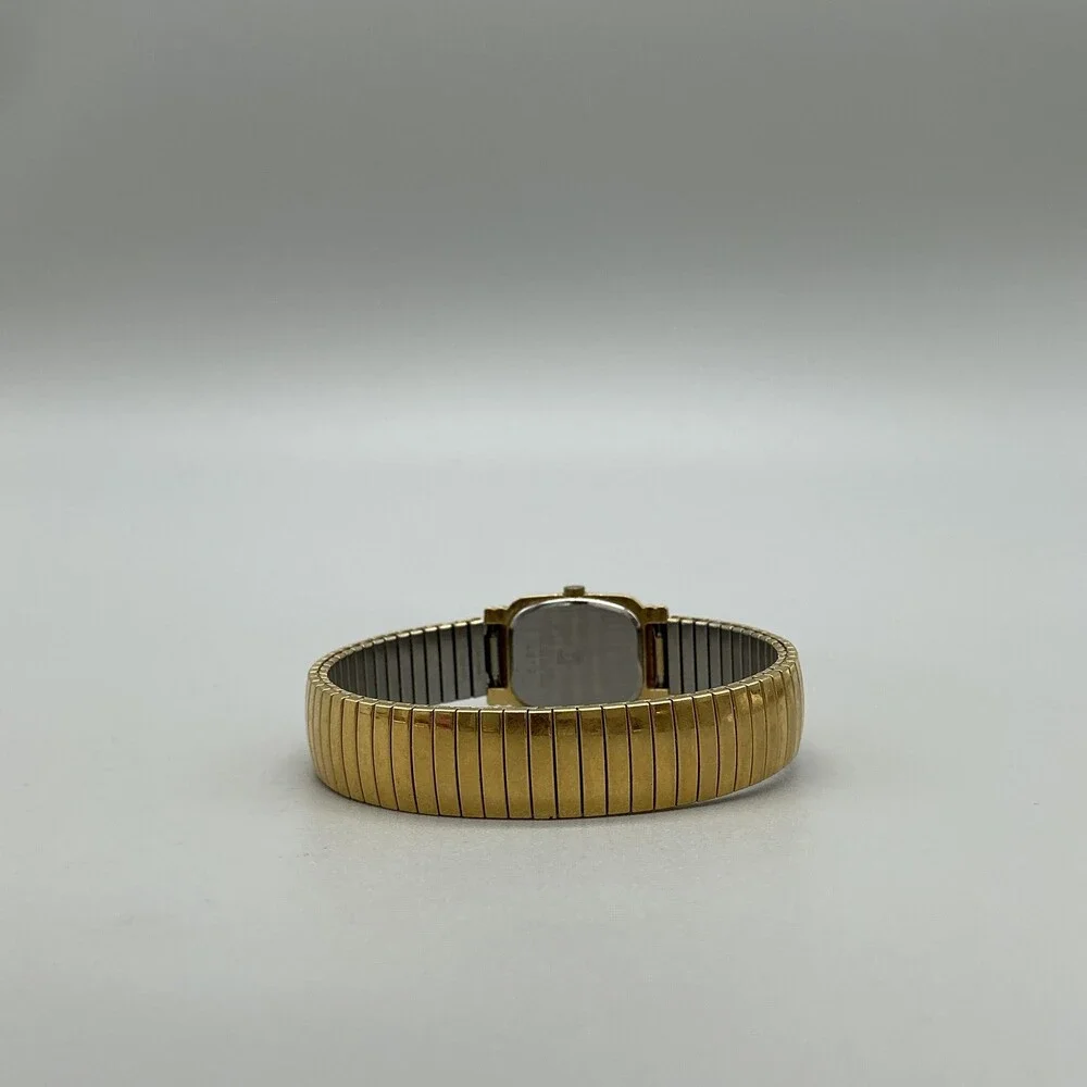 Jules Jurgensen Womens Watch 17mm Black Gold Tone Expansion Band New Battery